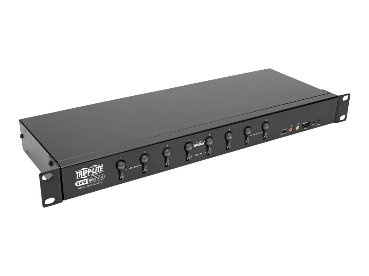 Tripp Lite 8-Port DVI/USB KVM Switch with Audio and USB 2.0 Peripheral Shar
