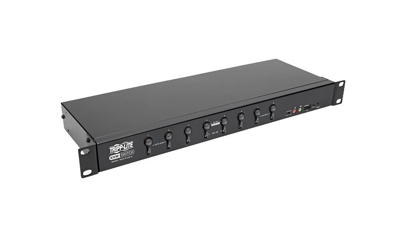Tripp Lite 8-Port DVI/USB KVM Switch with Audio and USB 2.0 Peripheral Sharing, 1U Rack-Mount, Dual-Link, 2560 x 1600 -