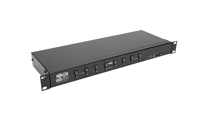 Tripp Lite 8-Port DVI/USB KVM Switch with Audio and USB 2.0 Peripheral Sharing, 1U Rack-Mount, Single-Link, 1920 x 1200