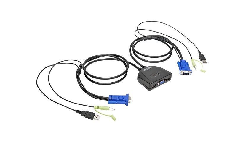 Tripp Lite 2-Port USB/VGA Cable KVM Switch w/Audio & USB Peripheral Sharing
