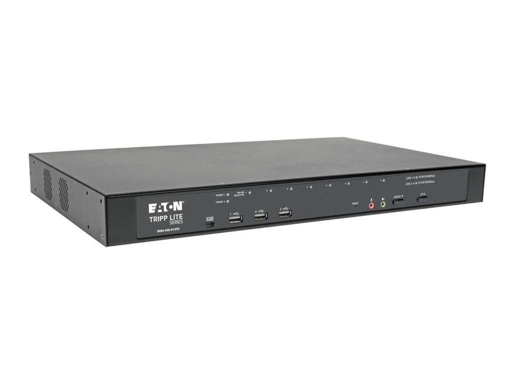 Tripp Lite Cat5 KVM Switch Over IP 8-Port w/ Virtual Media 2 Users 1URM TAA