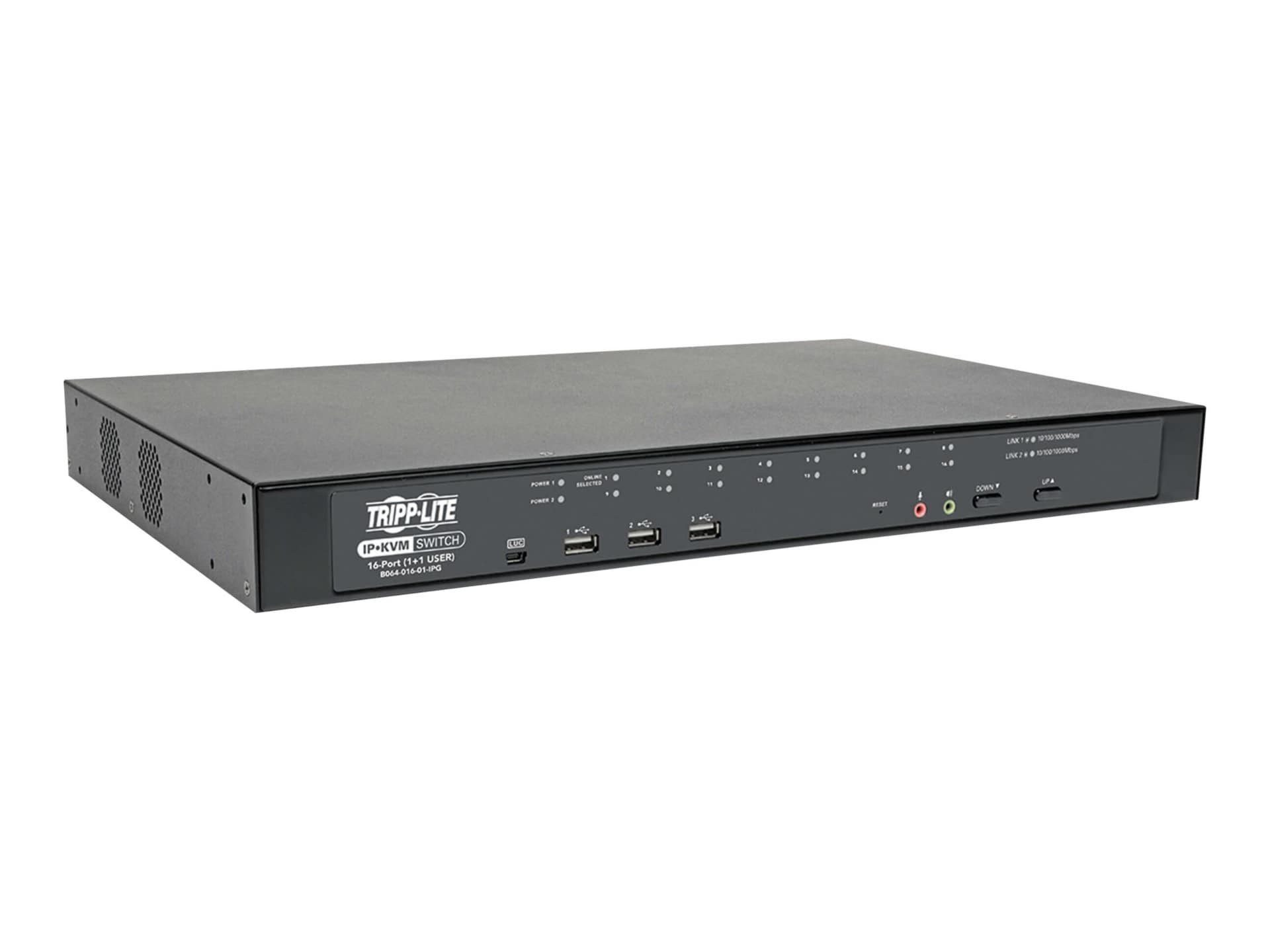 Eaton Tripp Lite series 16-Port Cat5 KVM over IP Switch with Virtual Media - 1 Local & 1 Remote User, 1U Rack-Mount, TAA