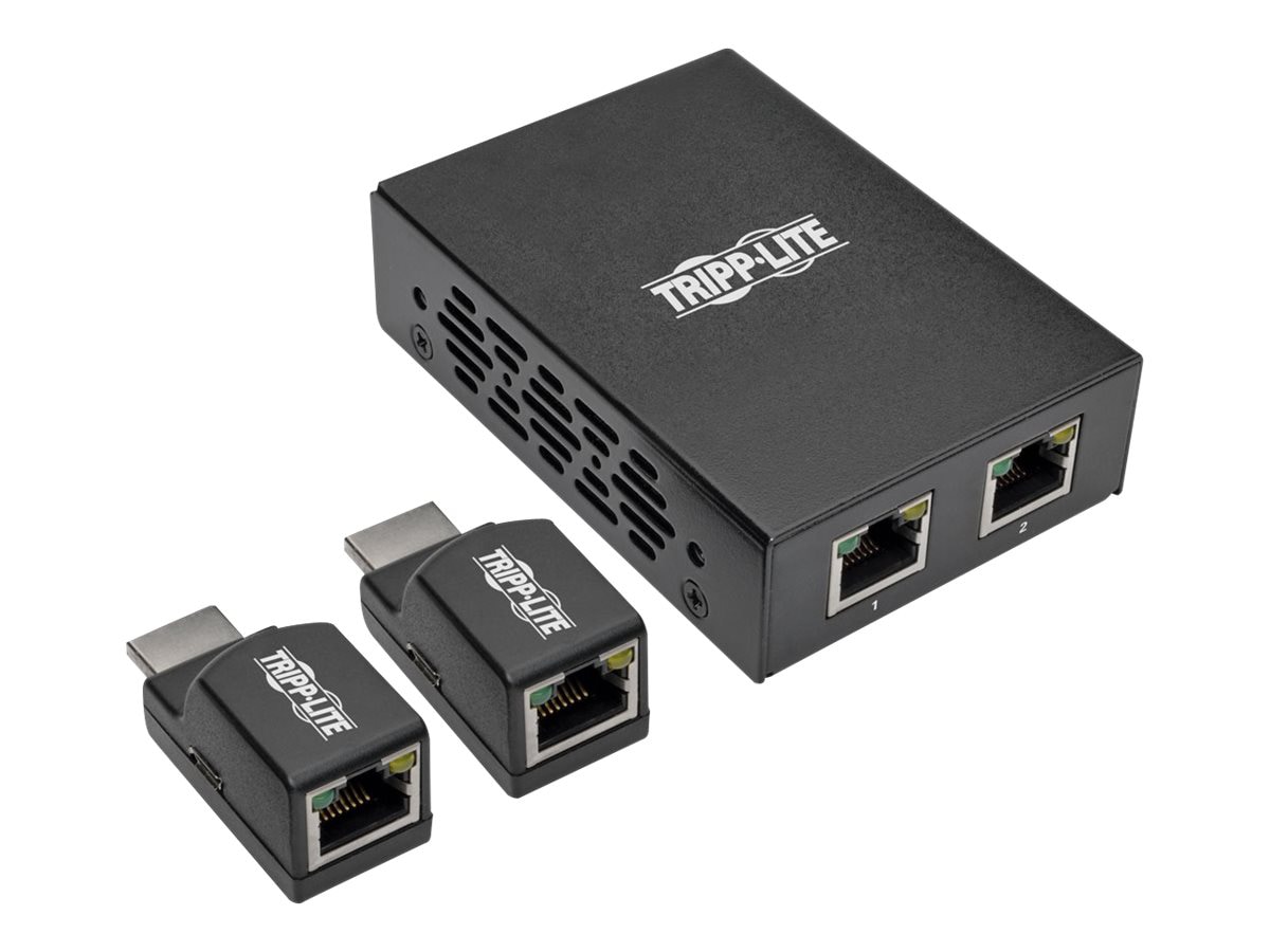 Tripp Lite 2-Port HDMI over Cat5/Cat6 Extender Kit, Power over Cable, Box-S