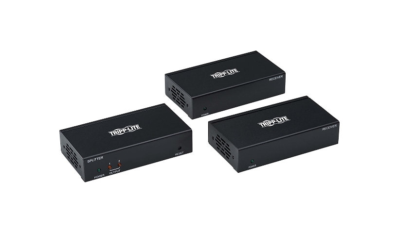 Tripp Lite DisplayPort to HDMI over Cat6 Splitter/Extender Kit, PoC, 2 Ports - 4K @ 60 Hz, 125 ft. (38 m), TAA -