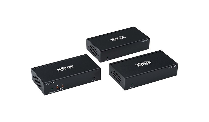 Tripp Lite HDMI Over Cat6 Extender Splitter Kit w/ PoC 2-Port 4K, 4:4:4 TAA