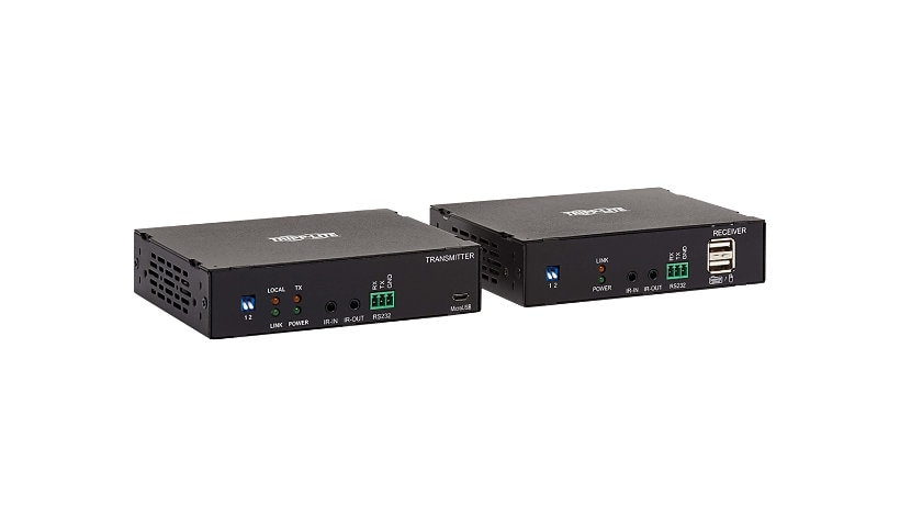 Tripp Lite HDMI over Fiber Extender Kit - 4K @ 60 Hz, HDR, RS-232, IR, USB, Duplex Multimode LC, 985 ft., TAA -