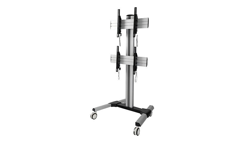Tripp Lite Dual Screen Mobile TV Video Wall Cart Height-Adjustable 45-55in