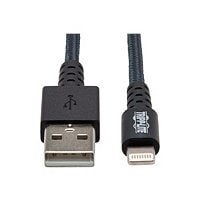 Eaton Tripp Lite Series Heavy-Duty USB-A to Lightning Sync/Charge Cable, UHMWPE and Aramid Fibers, MFi Certified - 6 ft.