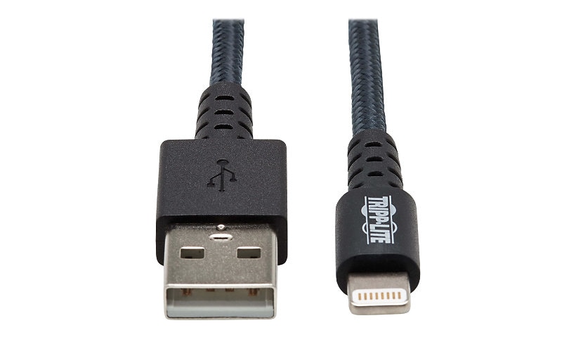 Eaton Tripp Lite Series Heavy-Duty USB-A to Lightning Sync/Charge Cable, UHMWPE and Aramid Fibers, MFi Certified - 10