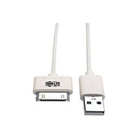 Câble Tripp Lite 3 pi avec connecteur USB (synch./rech.) 30 broches pour station de recharge, pour Apple, blanc