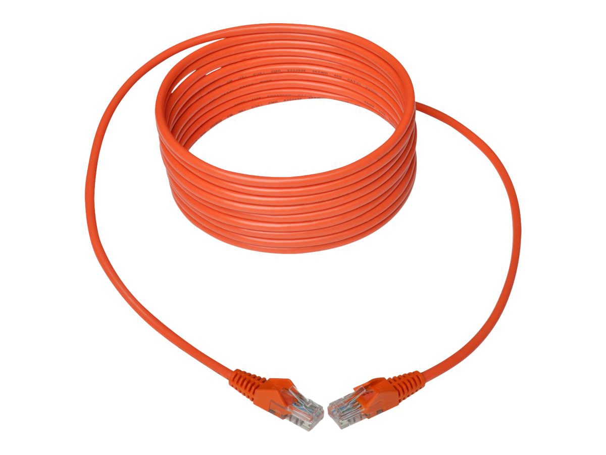 Eaton Tripp Lite Series Cat5e 350 MHz Snagless Molded (UTP) Ethernet Cable (RJ45 M/M), PoE - Orange, 14 ft. (4.27 m) -