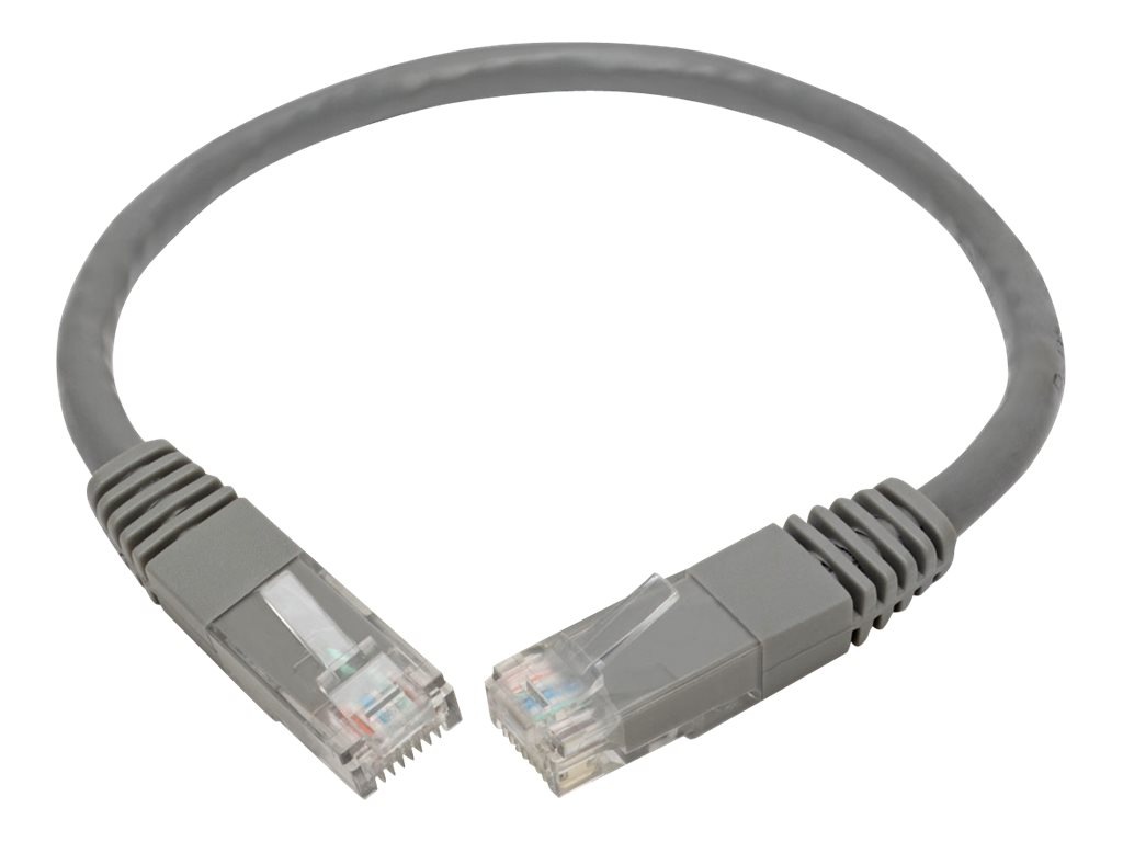 Tripp Lite Cat6 Cat5e Gigabit Molded Patch Cable RJ45 M/M 550MHz Gray 1ft