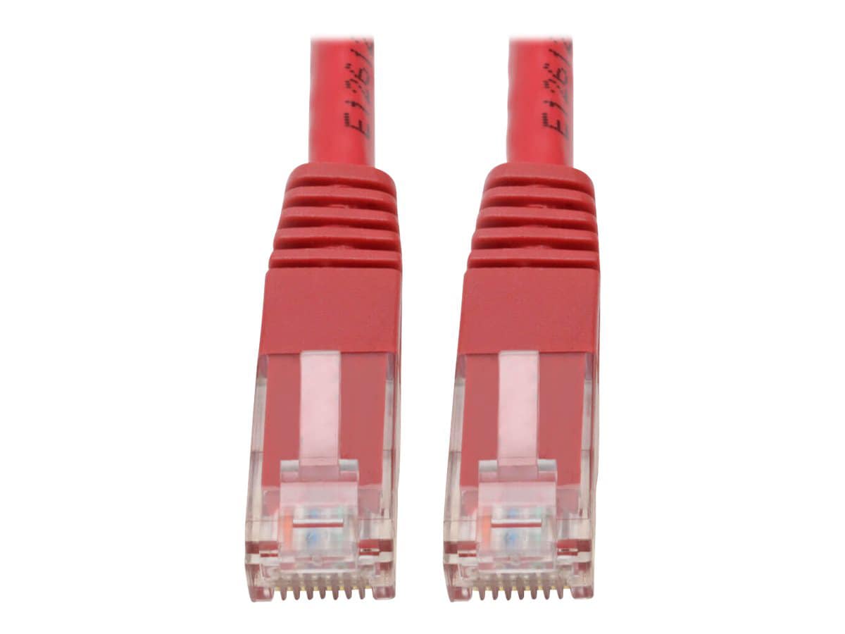 Eaton Tripp Lite Series Cat6 Gigabit Molded (UTP) Ethernet Cable (RJ45 M/M), PoE, Red, 2 ft. (0.61 m) - patch cable - 60