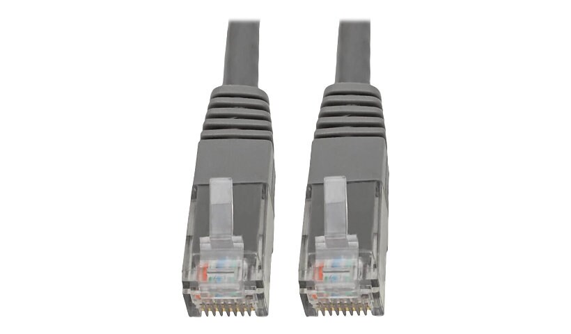 Tripp Lite Premium Cat5/Cat5e/Cat6 Gigabit Molded Patch Cable, 24 AWG, 550 MHz/1 Gbps (RJ45 M/M), Gray, 15 ft. - patch