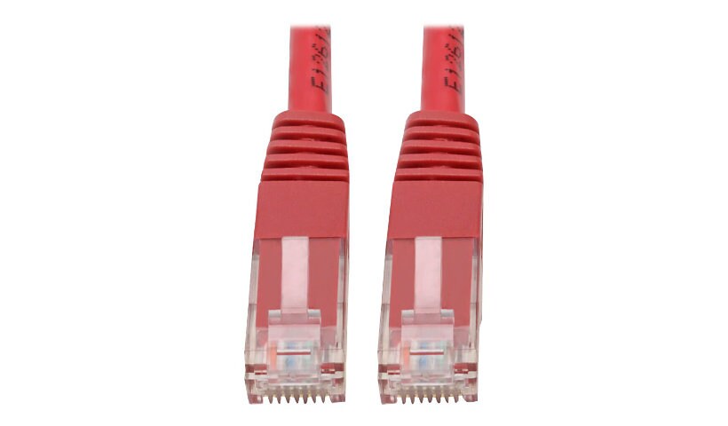 Eaton Tripp Lite Series Cat6 Gigabit Molded (UTP) Ethernet Cable (RJ45 M/M), PoE, Red, 50 ft. (15,24 m) - patch cable -