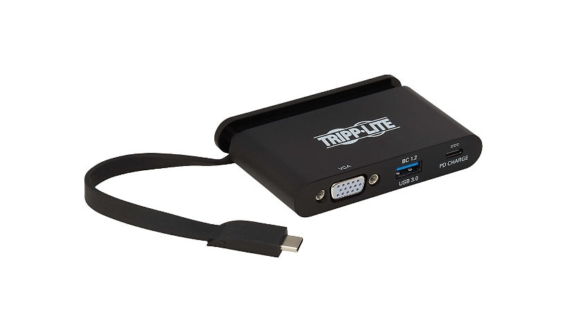 Tripp Lite USB C Adapter Converter w/ VGA, Gigabit Ethernet, USB-A Hub & PD Charging, Thunderbolt 3 Compatible w/
