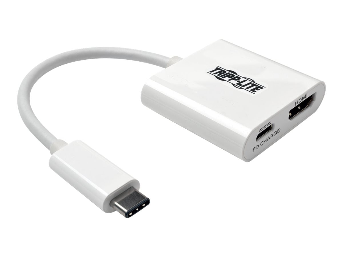 Tripp Lite USB C to HDMI Video Adapter Converter 4Kx2K w/ USB-C PD Charging Port, USB-C to HDMI, USB Type-C to HDMI, USB