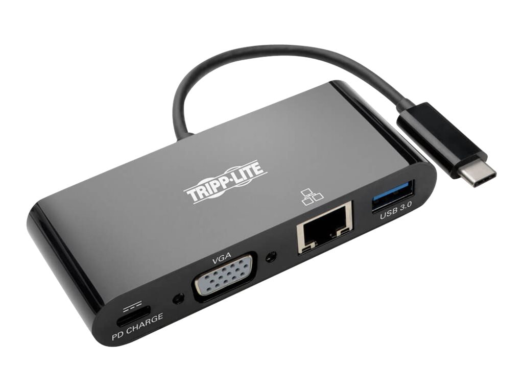 Tripp Lite USB C to VGA Multiport Video Adapter Converter w/ USB-A Hub, USB