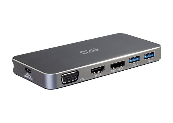 Feed på kristen stun C2G USB C Dual Display MST Docking Station with HDMI, DisplayPort, and VGA  - Power Delivery up to 100W - 54439 - Docking Stations & Port Replicators -  CDW.com