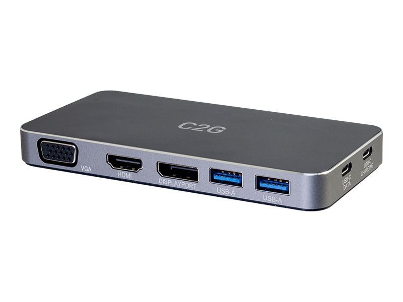 Thumbnail 3 of 17 for C2G USB C Docking Station - Dual Monitor Docking Station with 4K HDMI, DP, and VGA - Power Delivery up to 100W