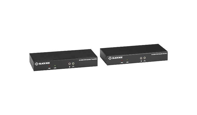 Black Box KVX Series KVM Extender over CATx - 4K, Single-Head, HDMI, USB 2.0, Serial, Audio, Local Video - transmitter