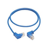 Tripp Lite Up/Down-Angle Cat6 Gigabit Molded Slim UTP Ethernet Cable (RJ45 Up-Angle M to RJ45 Down-Angle M), Blue, 3 ft.