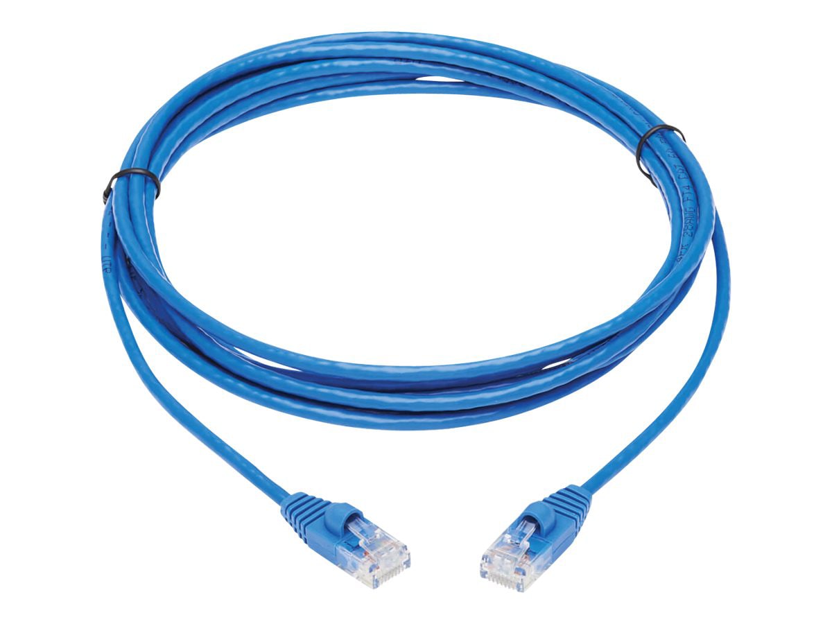 Tripp Lite Cat6a Gigabit Snagless Molded Slim Ethernet Cable M/M Blue 10ft