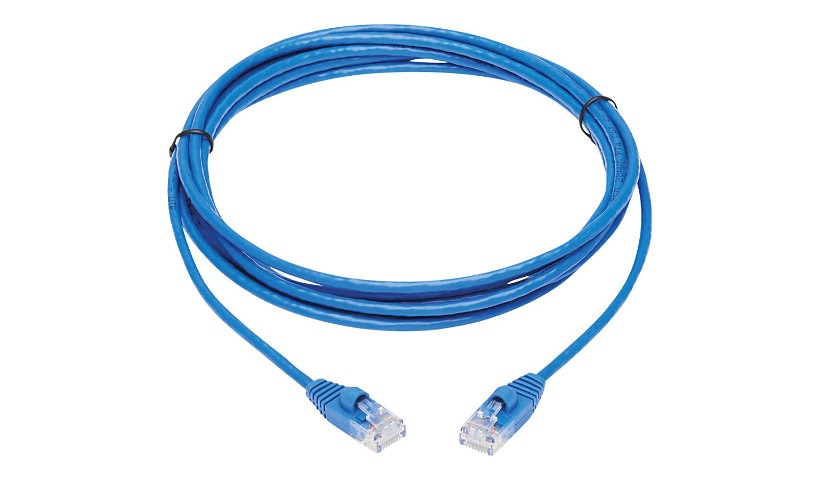 Tripp Lite Cat6a Gigabit Snagless Molded Slim Ethernet Cable M/M Blue 10ft