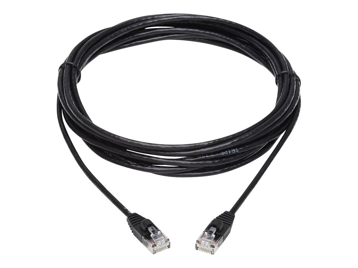Tripp Lite Cat6a Gigabit Snagless Molded Slim Ethernet Cable M/M Black 15ft