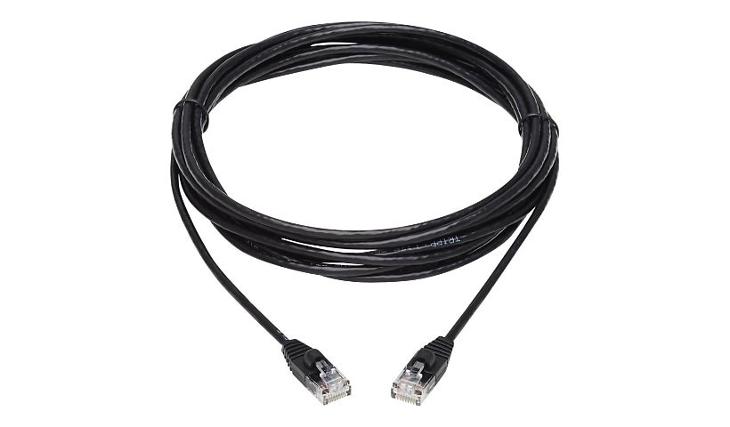 Eaton Tripp Lite Series Cat6a 10G Snagless Molded Slim UTP Ethernet Cable (RJ45 M/M), Black, 15 ft. (4.57 m) - patch