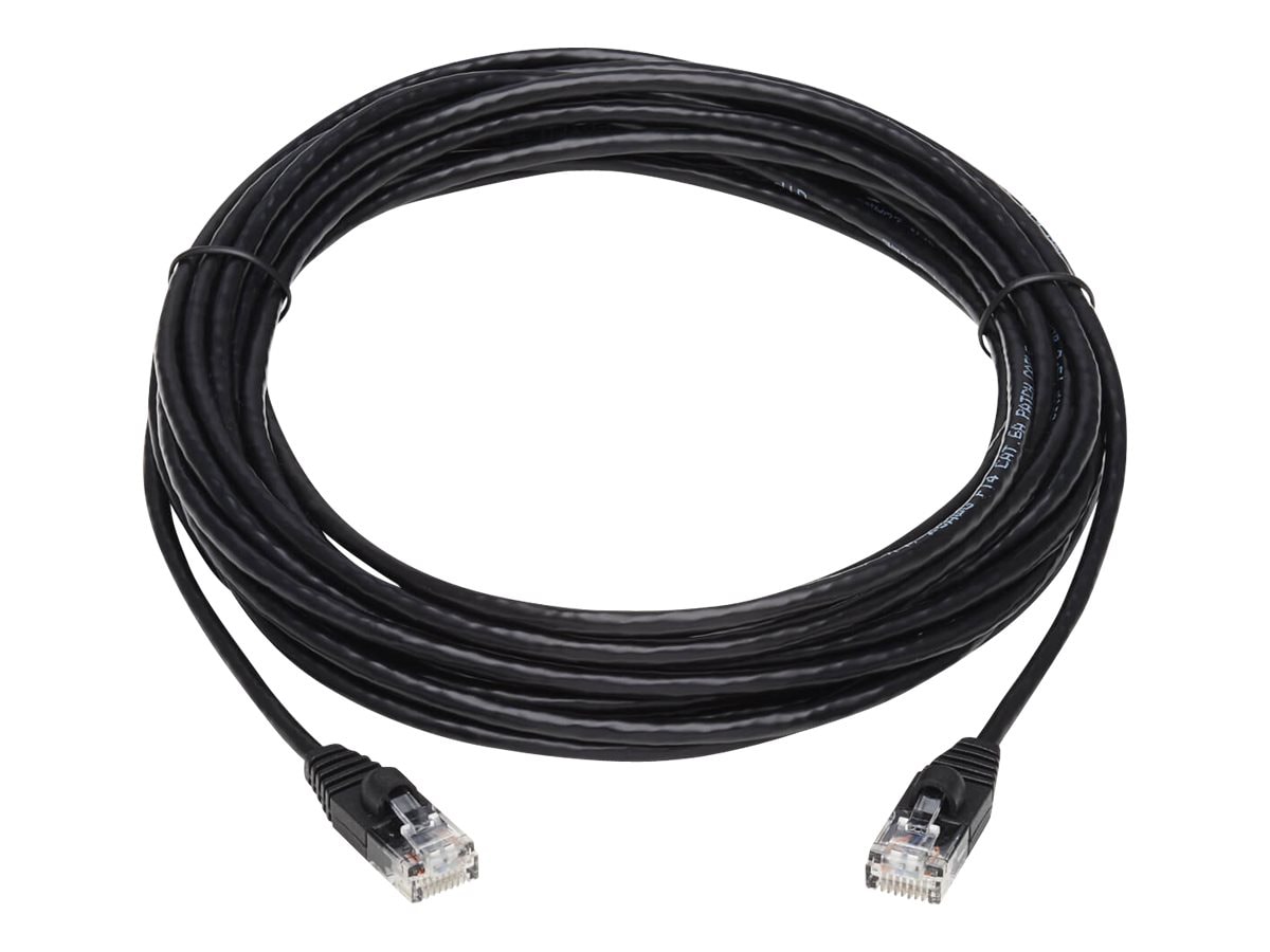 Tripp Lite Cat6a Gigabit Snagless Molded Slim Ethernet Cable M/M Black 20ft