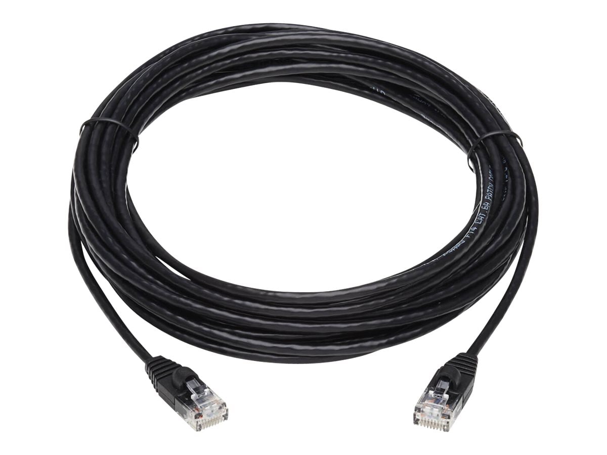 Eaton Tripp Lite Series Cat6a 10G Snagless Molded Slim UTP Ethernet Cable (RJ45 M/M), Black, 25 ft. (7.62 m) - patch