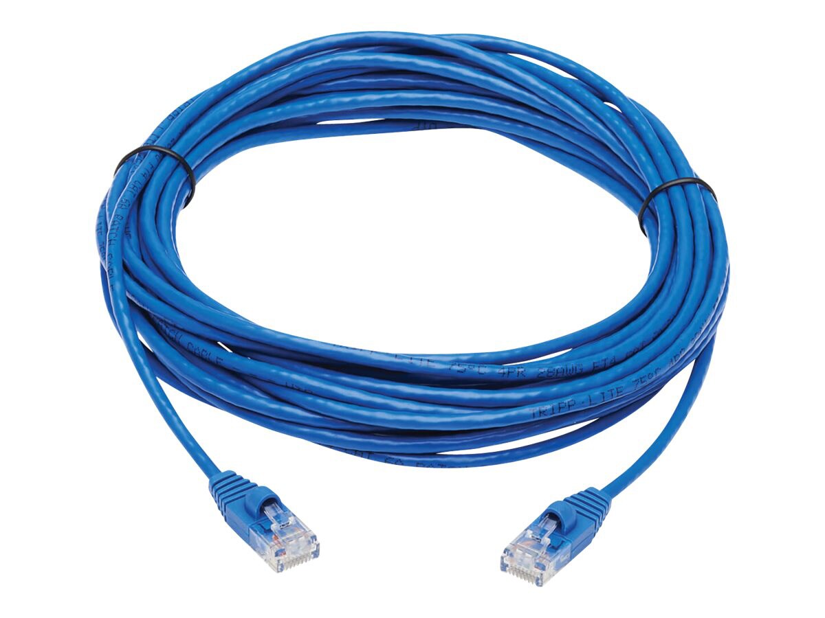 Tripp Lite Cat6a Gigabit Snagless Molded Slim Ethernet Cable M/M Blue 25ft