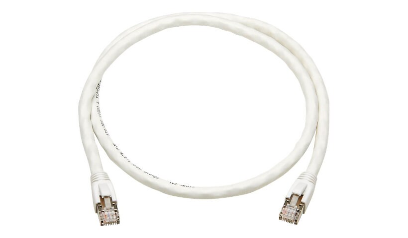 Tripp Lite Cat8 Patch Cable 25G/40G Certified Snagless M/M PoE White 3ft