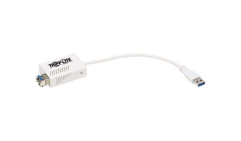 Tripp Lite USB 3.0 Multimode Fiber Optic Transceiver Ethernet Adapter, 10/100/1000 Mbps, 1310nm, 550m, LC - network
