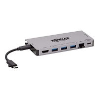 Tripp Lite USB C Docking Station USB Hub 4k w/ HDMI, Gbe Gigabit Ethernet, SD Card Reader, PD Charging - docking station