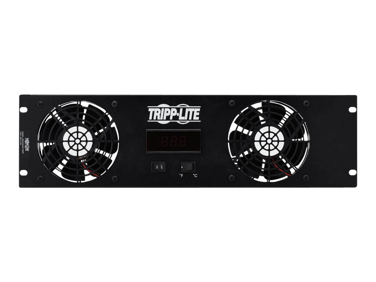 Tripp Lite Blanking Panel for 19 in. Racks - 3U, 2 12VDC Extra-Quiet Fans, Digital Temperature Sensor, LCD - fan tray