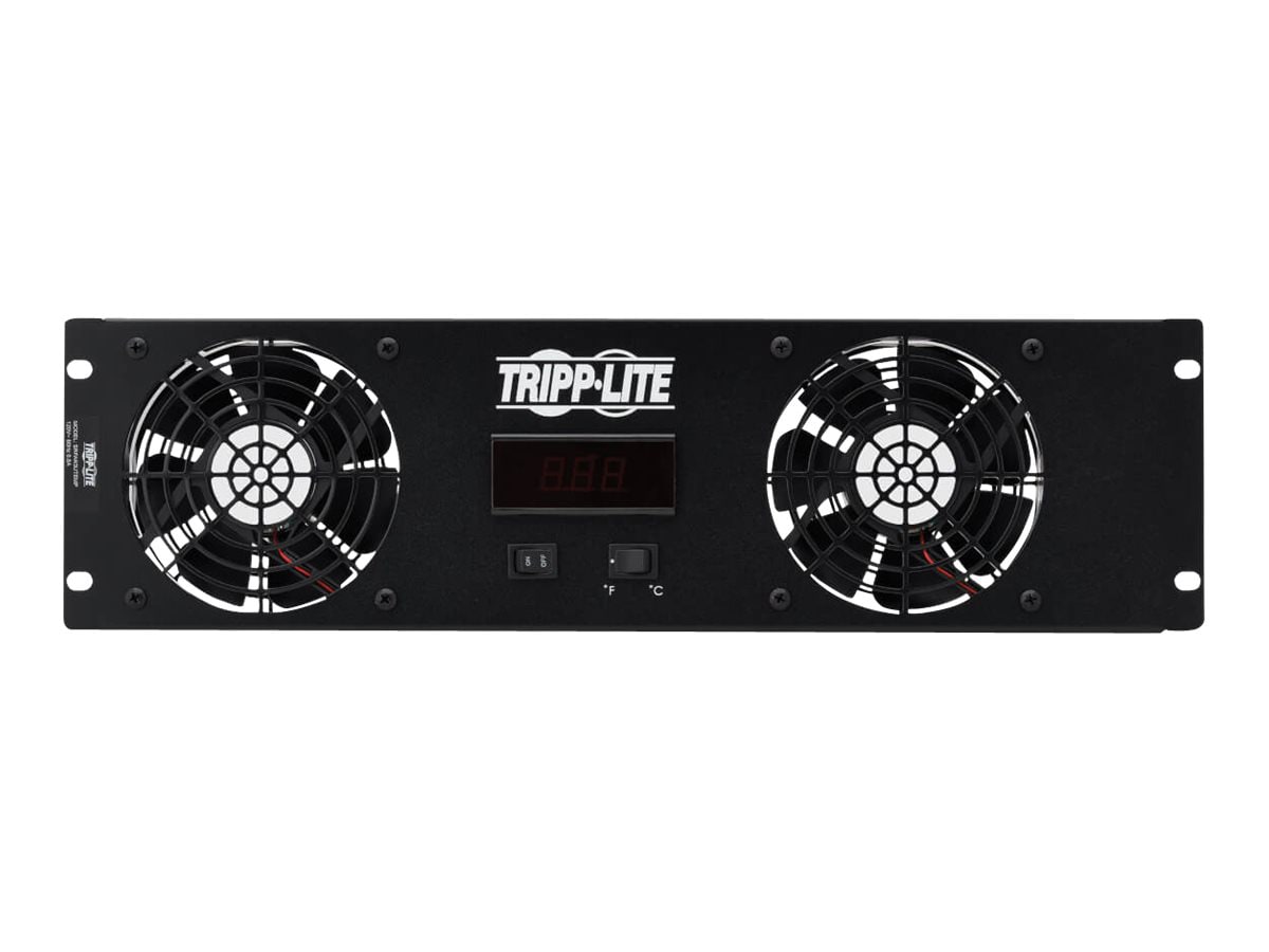 Tripp Lite Blanking Panel for 19 in. Racks - 3U, 2 12VDC High-Performance Fans, Digital Temperature Sensor, LCD - fan