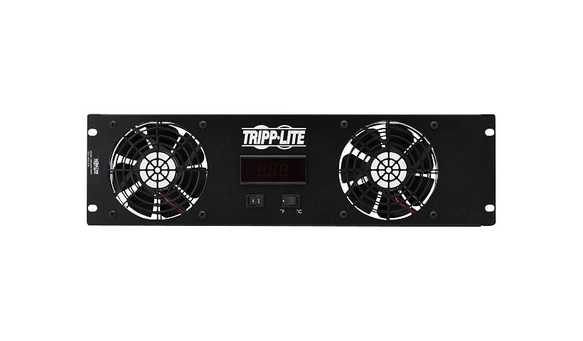 Tripp Lite Blanking Panel for 19 in. Racks - 3U, 2 12VDC High-Performance Fans, Digital Temperature Sensor, LCD - fan