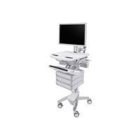 Ergotron StyleAfficher le panier with HD Pivot, 3 Drawers (1x3) cart - open architecture - for LCD display / keyboard / mouse /