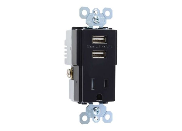 C2G DUAL USB CHARGER SGL 15A OUTLET