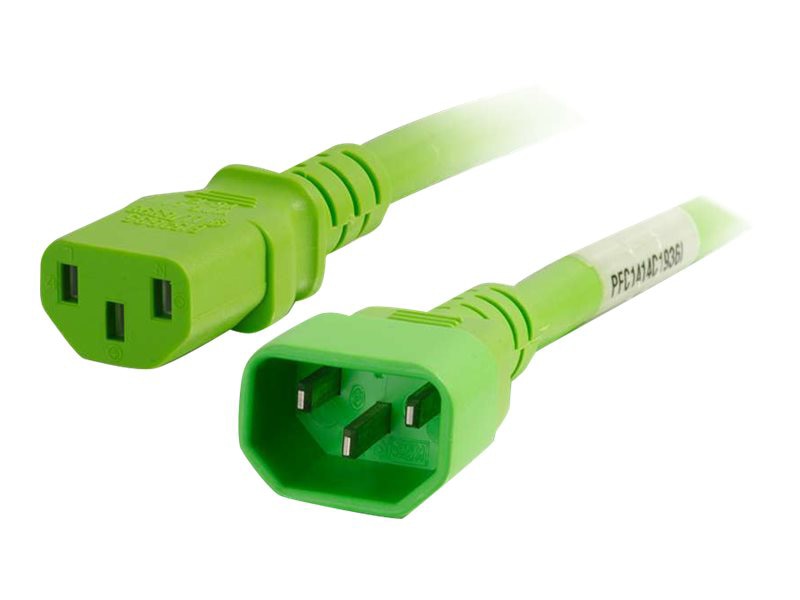 C2G 2ft 18AWG Power Cord (IEC320C14 to IEC320C13) - Green - power cable - I