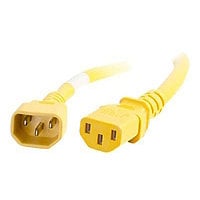 C2G 2ft 14AWG Power Cord (IEC320C14 to IEC320C13) - Yellow - power cable - IEC 60320 C14 to power IEC 60320 C13 - TAA