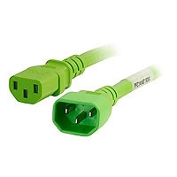 C2G 3ft 14AWG Power Cord (IEC320C14 to IEC320C13) - Green - power cable - IEC 60320 C14 to power IEC 60320 C13 - TAA