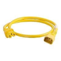 C2G 3ft 14AWG Power Cord (IEC320C14 to IEC320C13) - Yellow - power cable -