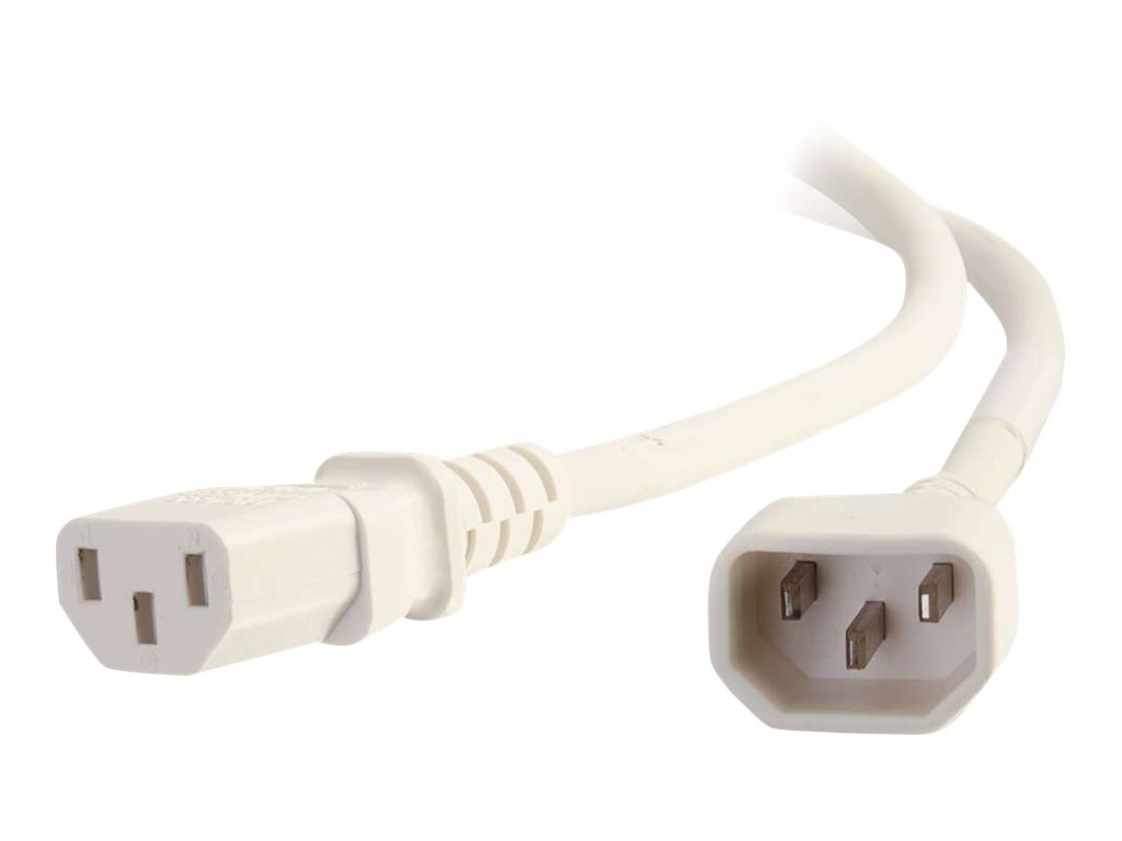 C2G 3ft 14AWG Power Cord (IEC320C14 to IEC320C13) - White - power cable - T