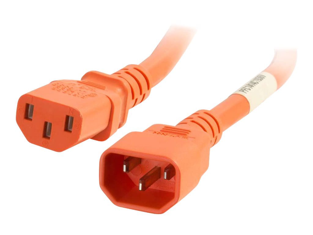 C2G 5ft 14AWG Power Cord (IEC320C14 to IEC320C13) - Orange - power cable -