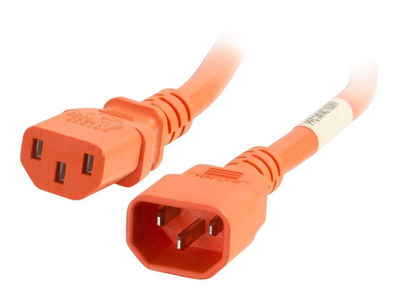 C2G 8ft 14AWG Power Cord (IEC320C14 to IEC320C13) - Orange - power cable - IEC 60320 C14 to power IEC 60320 C13 - TAA