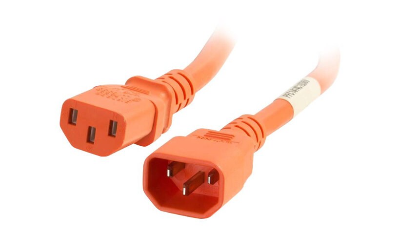 C2G 8ft 14AWG Power Cord (IEC320C14 to IEC320C13) - Orange - power cable -
