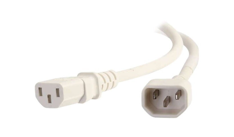 C2G 8ft 14AWG Power Cord (IEC320C14 to IEC320C13) - White - power cable - T